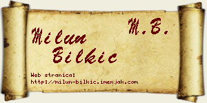 Milun Bilkić vizit kartica